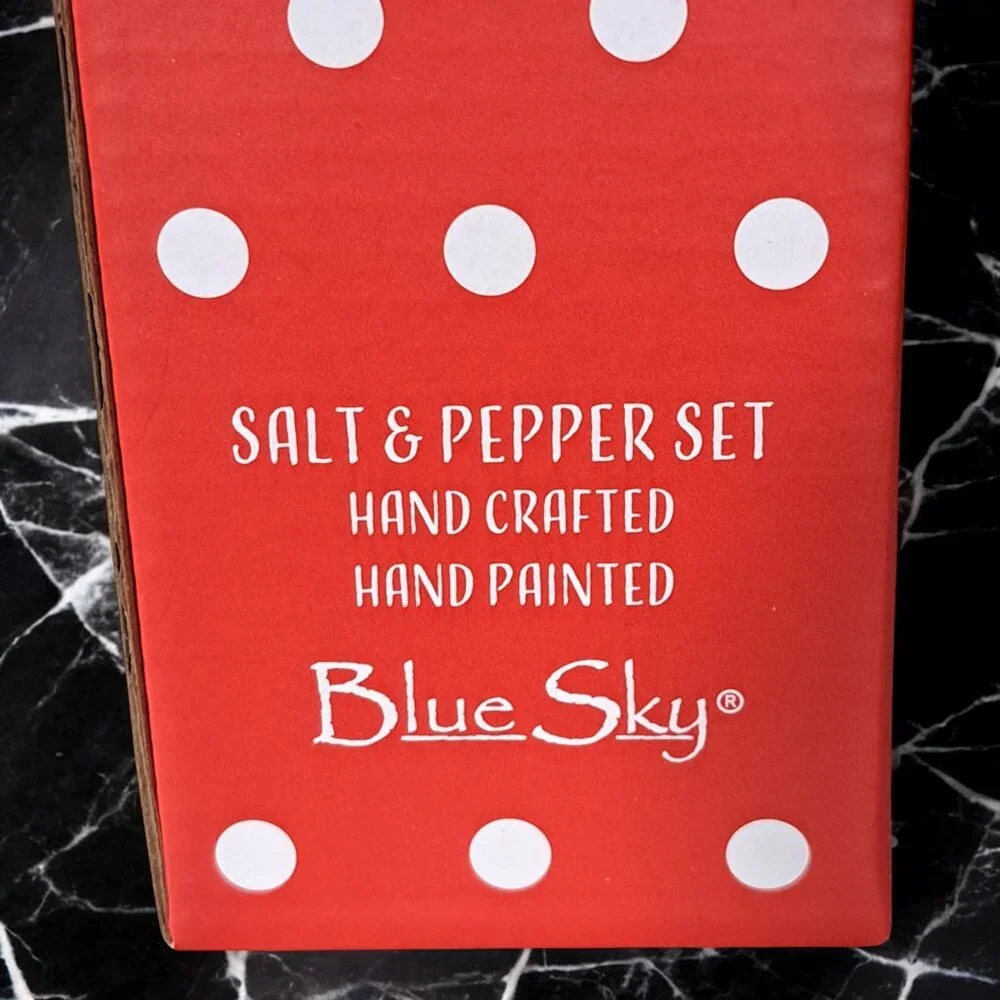 NEW BLUE SKY SANTA AND REINDEER  SALT & PEPPER SHAKERS - Picture 3 of 9